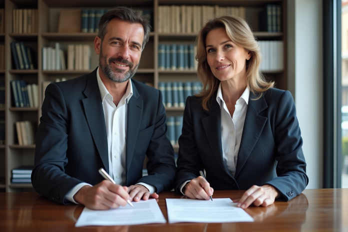 Avocats en discussion dans un bureau moderne à Monaco