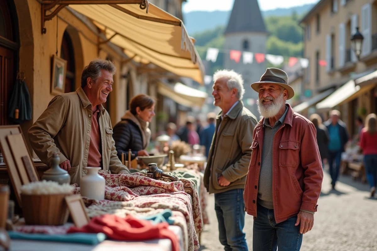 Groupe de personnes discutant autour de tables d