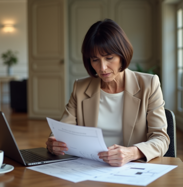 Abattement de 92% location meublée 2025 : l’explication pour bénéficier Femme française examinant documents de location immobilière