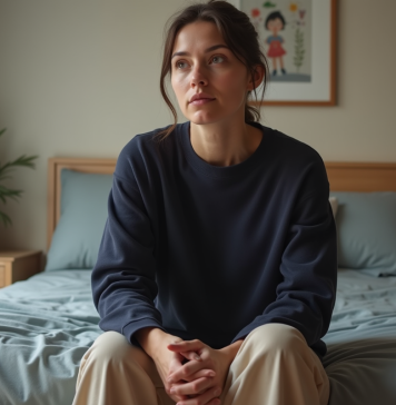 Traumatisme d’enfance refoulé : comment le reconnaître et agir efficacement ? Femme pensant dans une chambre chaleureuse et décorée