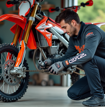 Comment entretenir et optimiser la performance de votre dirt 250 CRZ Homme en motocross ajustant la chaîne d'une CRZ 250