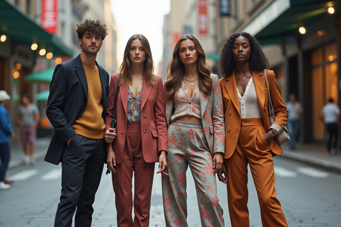 jeunes-adultes-mode-2025 Groupe de jeunes adultes en mode 2025 dans la ville
