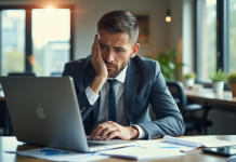 Personne d affaires déçue regardant des graphiques financiers en baisse