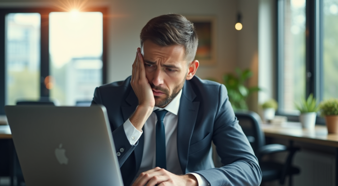 Personne d affaires déçue regardant des graphiques financiers en baisse